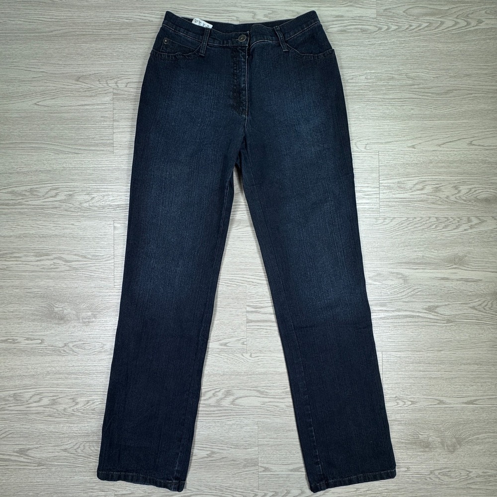 Brax‎ Women's Jeans Carola Punk Dark Wash 31/32 Embellished Straight Leg Stretch